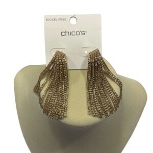 NWT Chico’s Cubic Zirconia Duster Earrings
